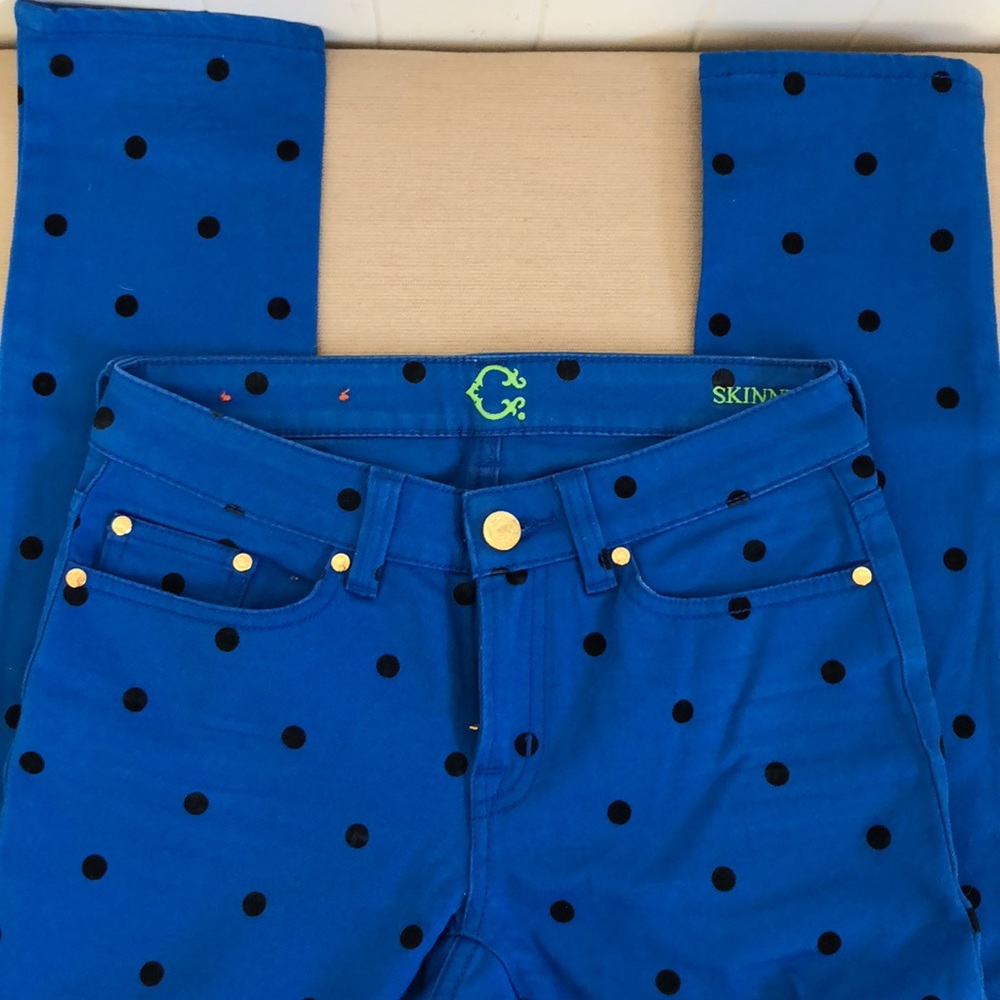C wonder Blue black polka dot skinny jeans 24